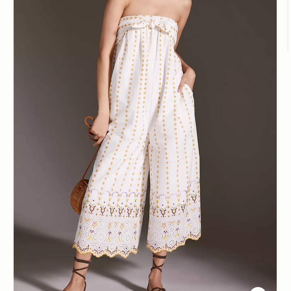 *NWT* Anthropologie Strapless Eyelet Jumpsuit